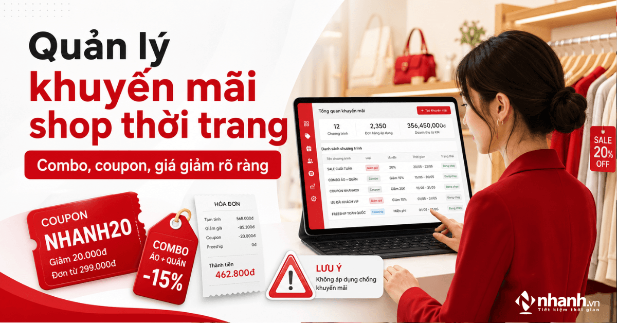 Cách quản lý khuyến mãi shop thời trang tránh sai giá