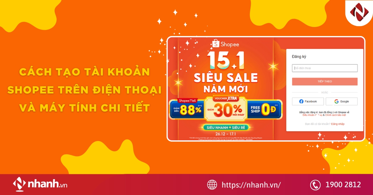Cách tạo tài khoản Shopee 2026 trên điện thoại và máy tính chi tiết