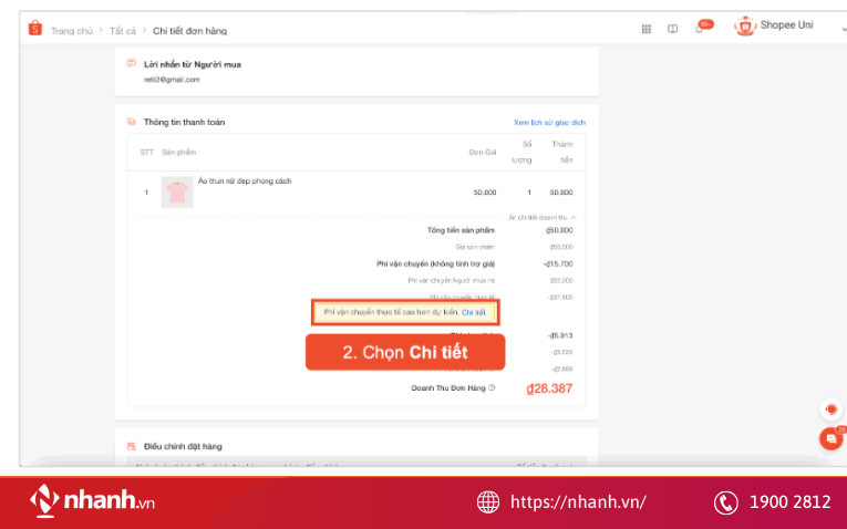 Đối với các đơn hàng Đã thanh toán