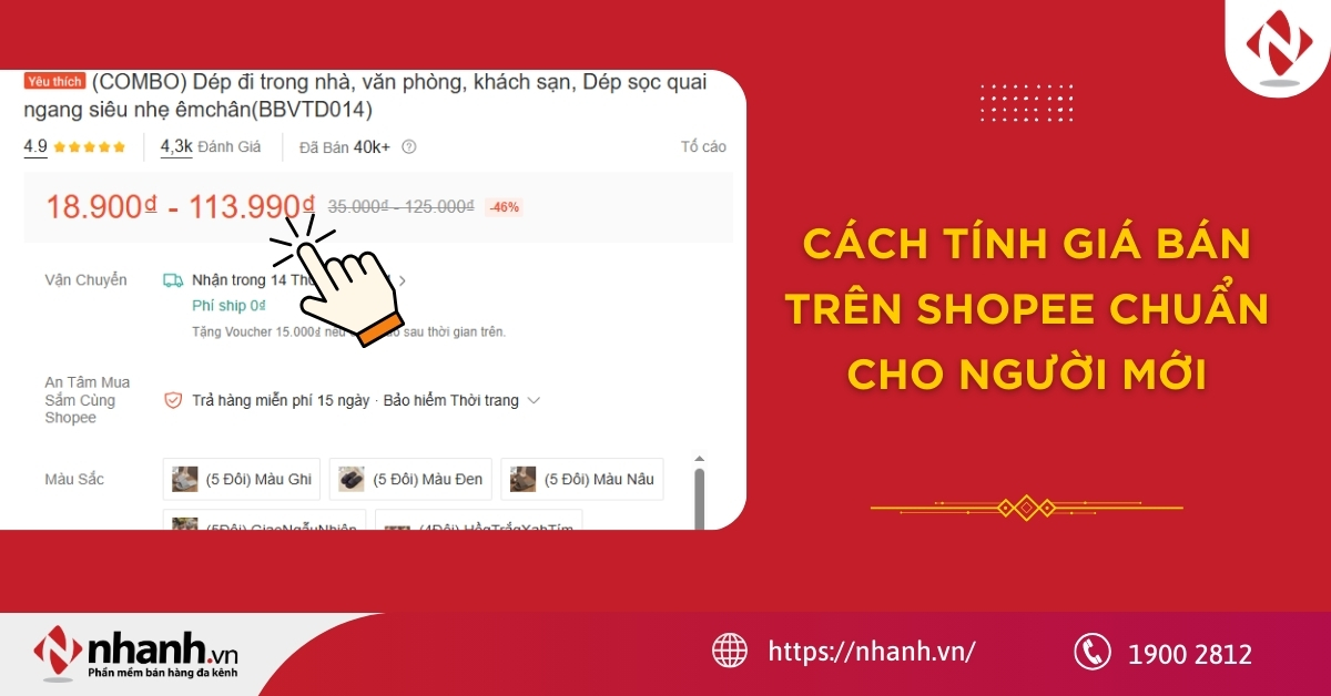 Cách tính giá bán trên Shopee chuẩn nhất 2026 cho người mới