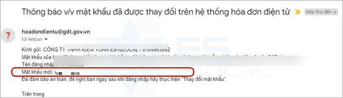 Bước 4: Kiểm tra lại email để nhận mật khẩu mới