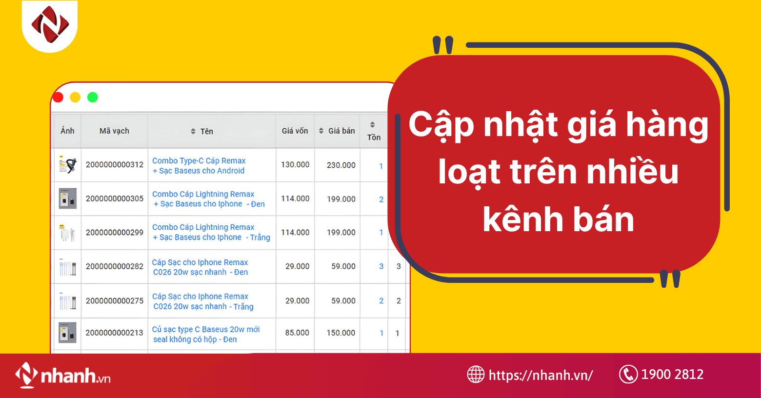 Cập nhật giá hàng loạt trên nhiều kênh bán - Làm thế nào?