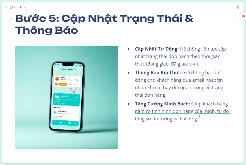 Cập nhật trạng thái và gửi thông báo