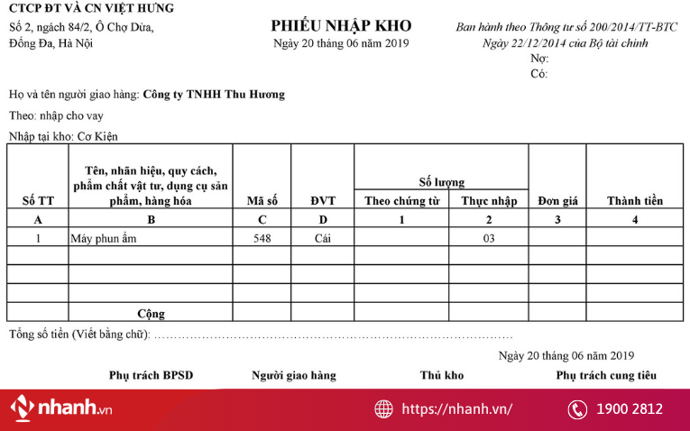 Cho vay - mượn hàng hóa có hợp đồng rõ ràng