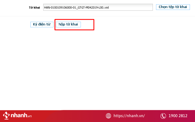 Chọn chức năng Nộp tờ khai để gửi hồ sơ