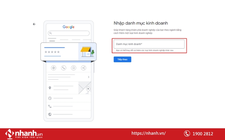 Chọn danh mục kinh doanh