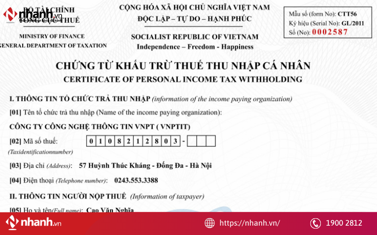 Chứng từ khấu trừ thuế TNCN cũ sai sót phải lập mới theo Nghị định 70/2025