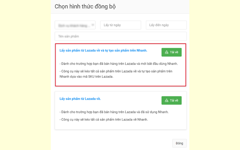 Đã có sản phẩm trên sàn và chưa có sản phẩm trên Nhanh.vn