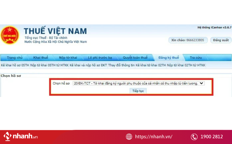 Đăng ký online trên website Thuế điện tử