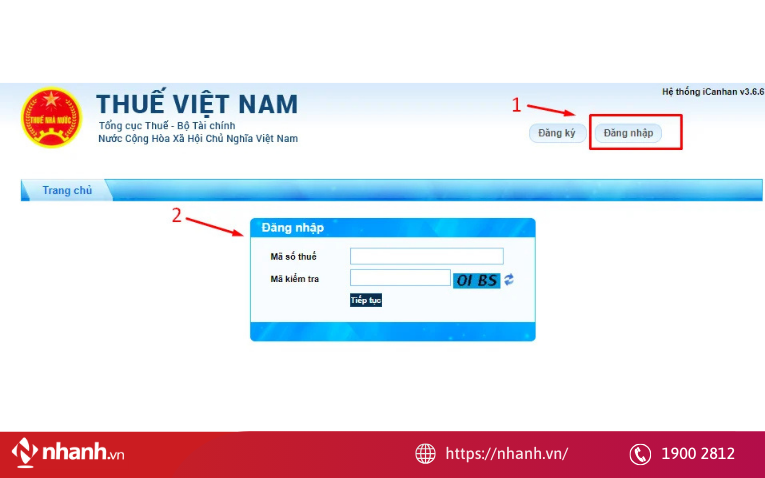 Đăng ký online trên website Thuế điện tử