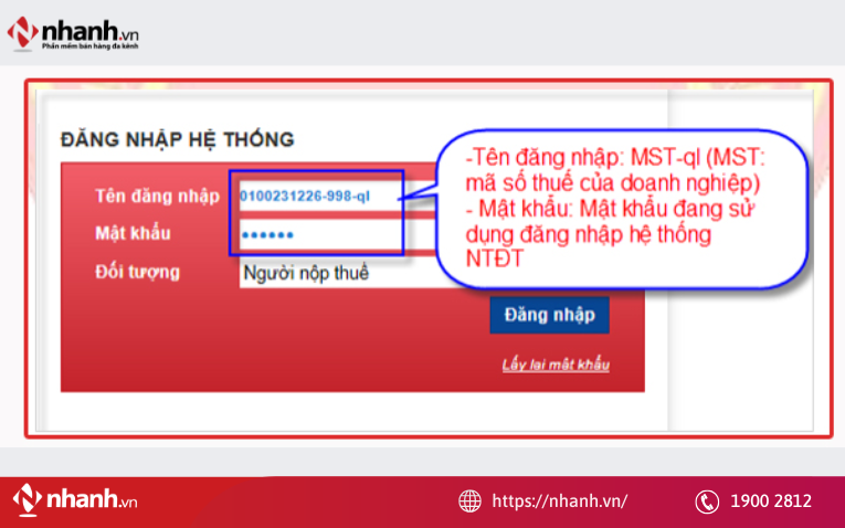 Đăng nhập Cổng thông tin thuế điện tử