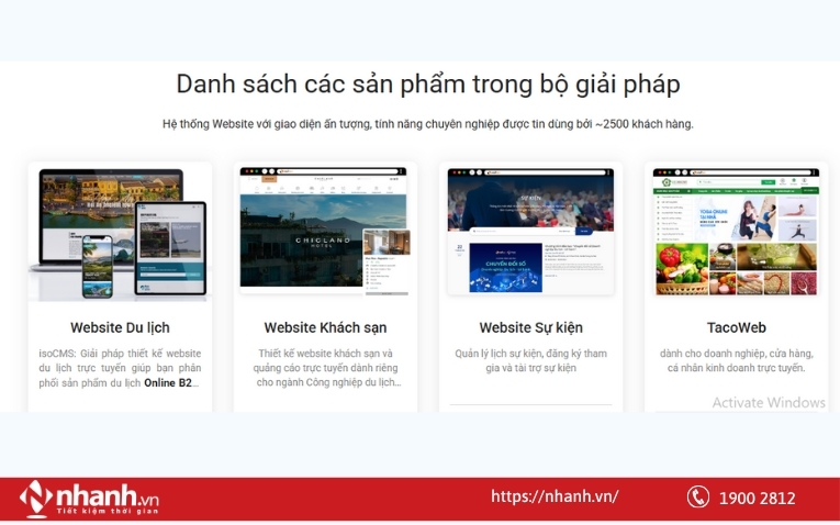 Danh sách sản phẩm trong bộ giải pháp của Vietiso