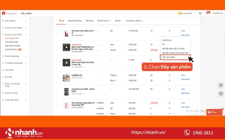 Đẩy sản phẩm trên sàn Shopee