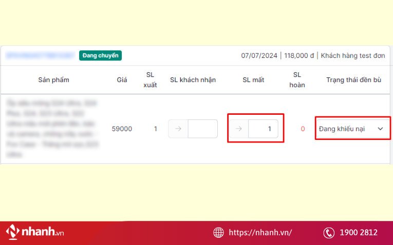 Đơn bị thất lạc trong quá trình vận chuyển