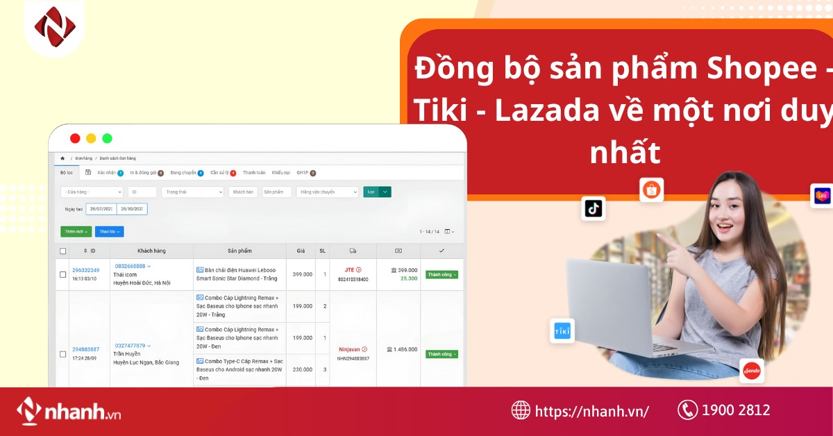 Đồng bộ sản phẩm Shopee - Tiki - Lazada về một nơi duy nhất