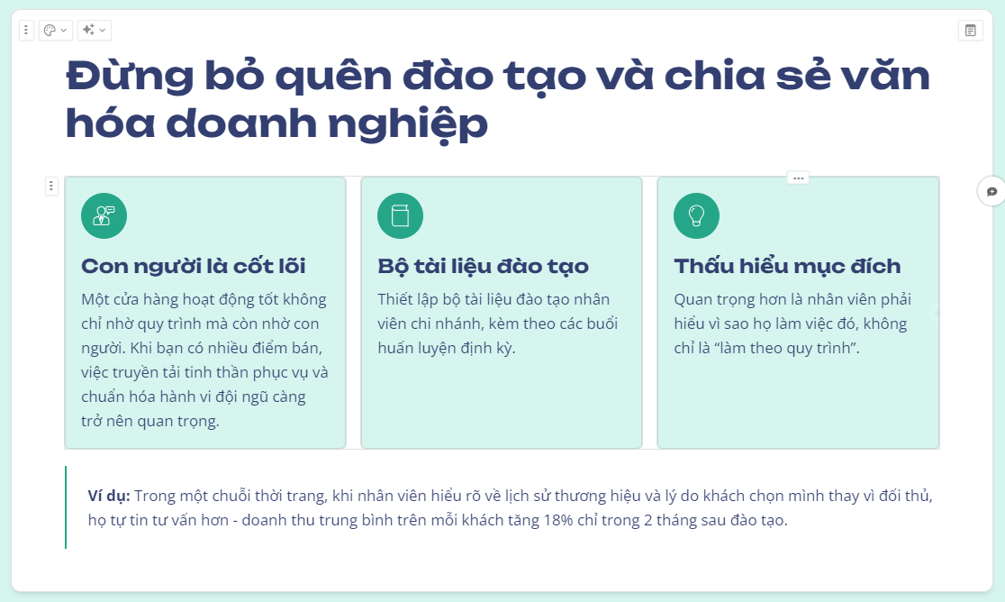 Đừng bỏ quên đào tạo và chia sẻ văn hóa doanh nghiệp