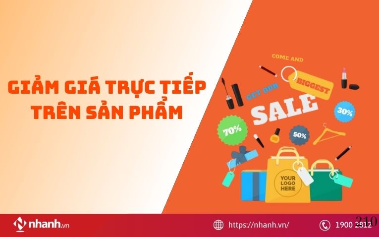 Giảm giá trực tiếp trên sản phẩm