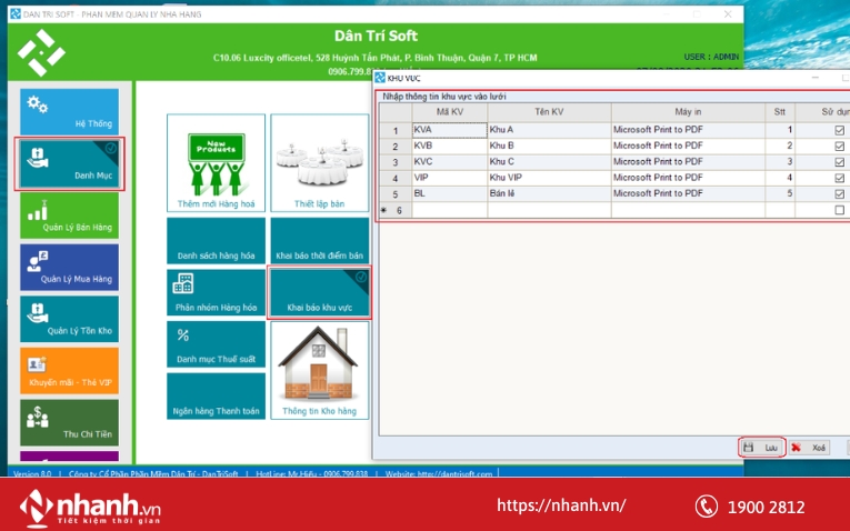 Giao diện quản lý bán hàng offline của phần mềm DantriSoft
