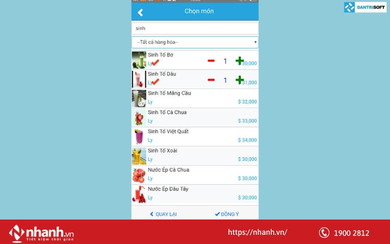 App quản lý bán hàng Dantrisoft