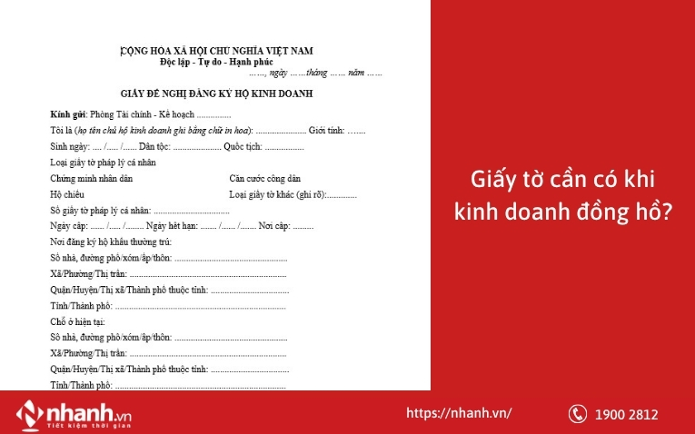 Giấy tờ cần có khi kinh doanh đồng hồ