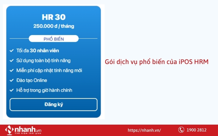 Gói dịch vụ phổ biến của iPOS HRM