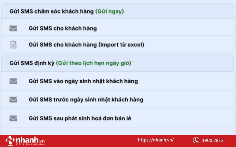 Gửi SMS chăm sóc khách hàng