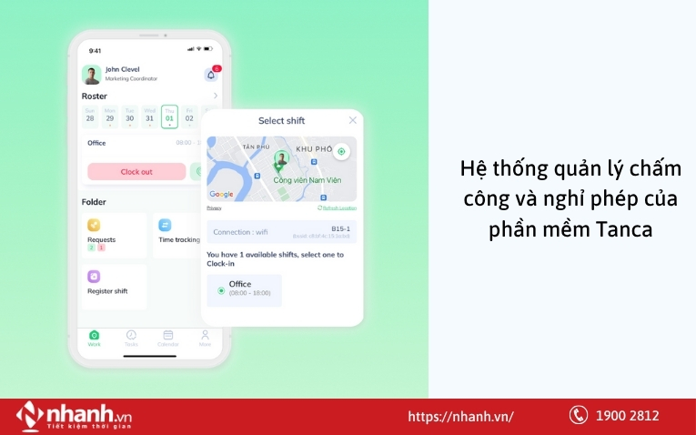 Hệ thống quản lý chấm công và nghỉ phép của phần mềm Tanca