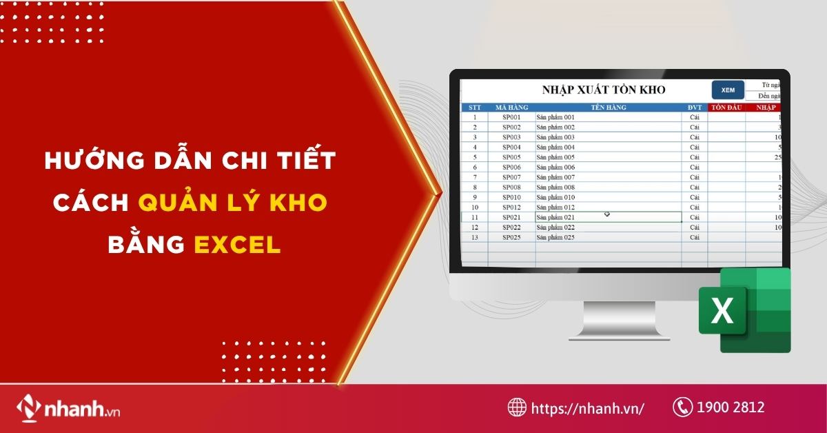 Hướng dẫn chi tiết cách quản lý kho bằng Excel
