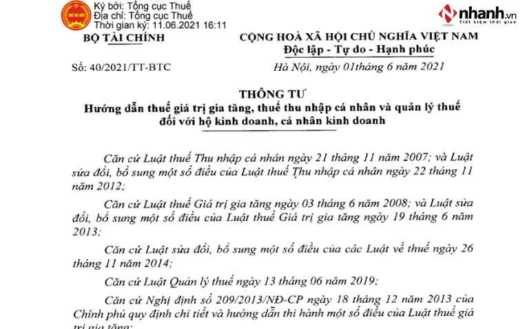 Thông tư 40/2021/TT-BTC