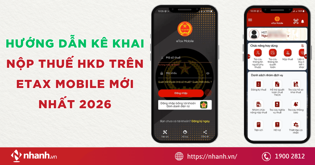 Hướng dẫn kê khai nộp thuế HKD trên Etax Mobile mới nhất 2026