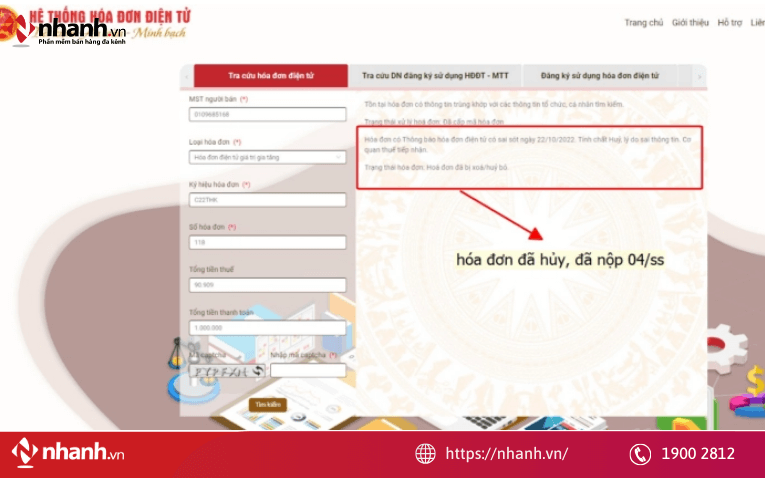 Hướng dẫn tra cứu trạng thái thông báo sai sót trên trang thuế điện tử