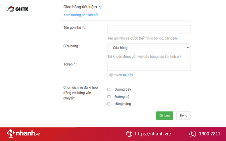Kết nối Giao Hàng Tiết Kiệm