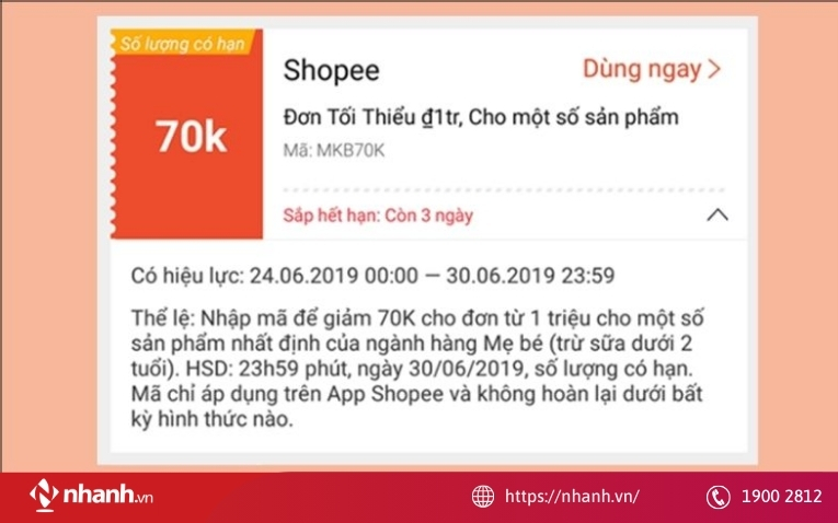 Không cài đặt điều kiện sử dụng voucher hợp lý