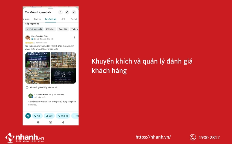 Khuyến khích và quản lý đánh giá khách hàng