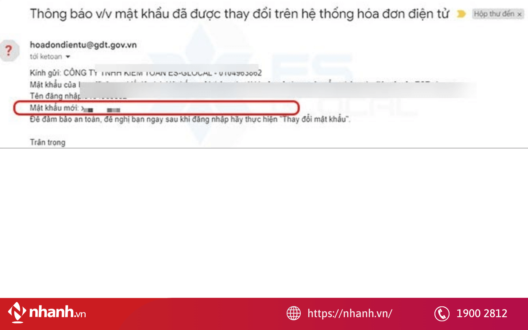 Truy cập vào email để lấy lại mật khẩu đăng nhập trên Tổng cục Thuế