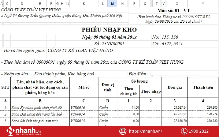 Kiểm tra tính hợp lệ của các hóa đơn, chứng từ trước khi thực hiện xuất nhập kho