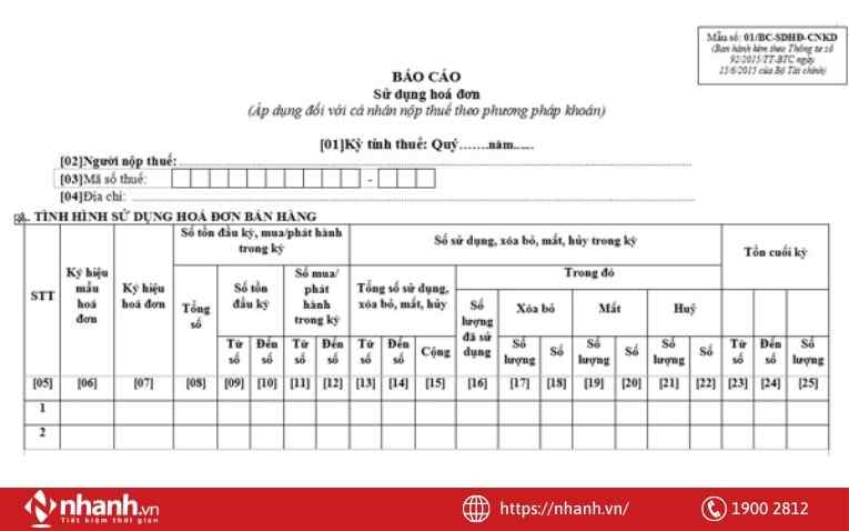 Lập báo cáo thuế hàng quý