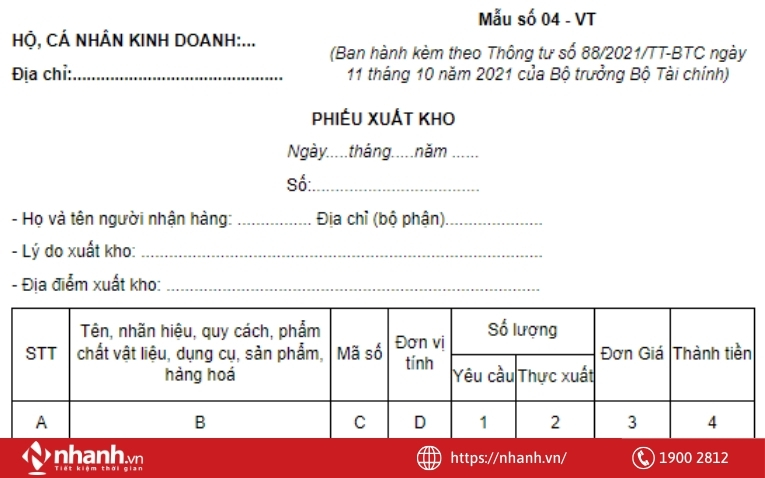 Lập phiếu xuất kho