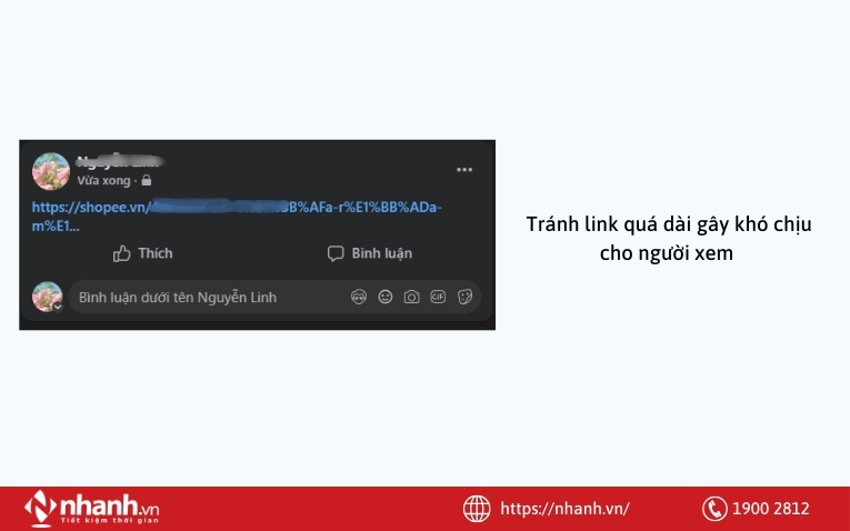 Link quá dài gây khó chịu cho người xem