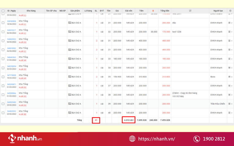 Logic giá vốn đầu kỳ
