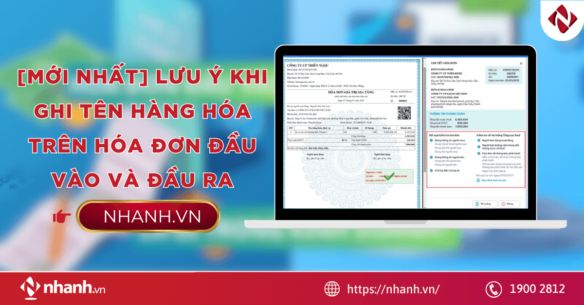 [Mới Nhất] Lưu ý khi ghi tên hàng hóa trên hóa đơn đầu vào và đầu ra