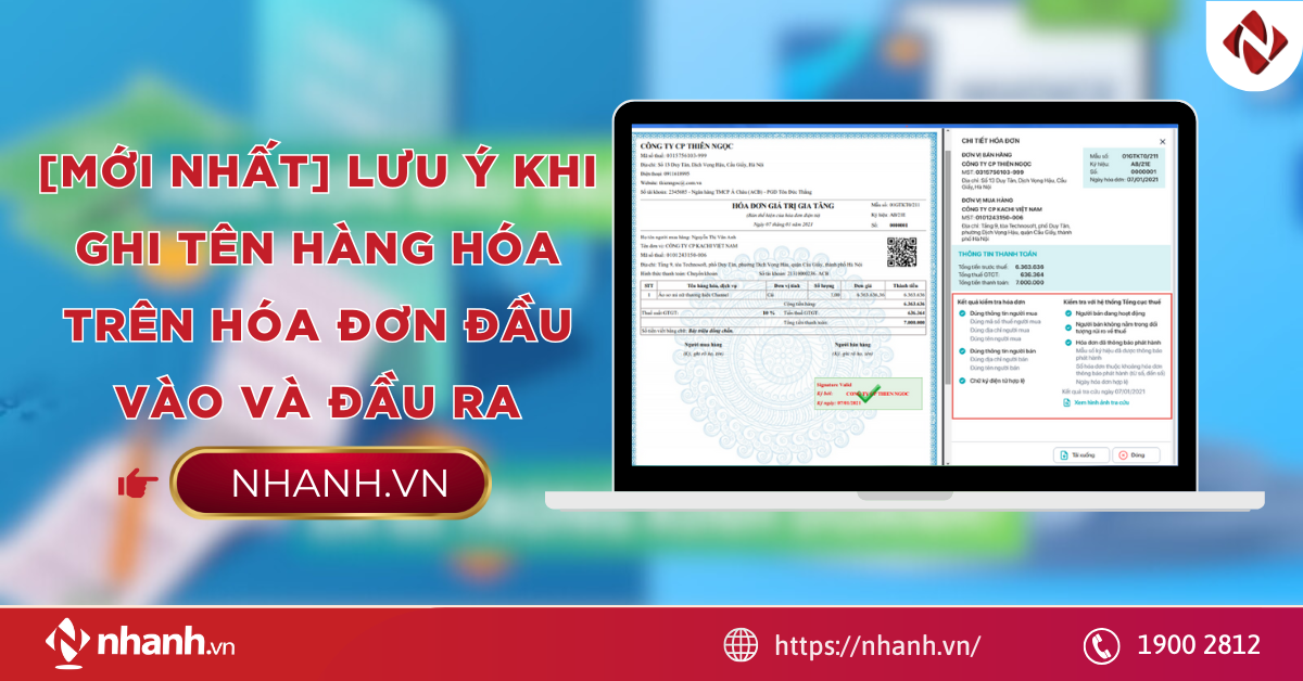 [Mới Nhất] Lưu ý khi ghi tên hàng hóa trên hóa đơn đầu vào và đầu ra