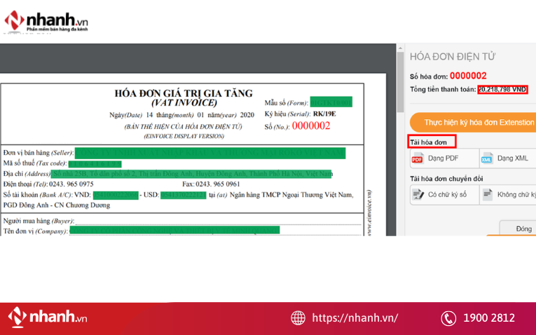 Lưu ý khi tải hóa đơn điện tử