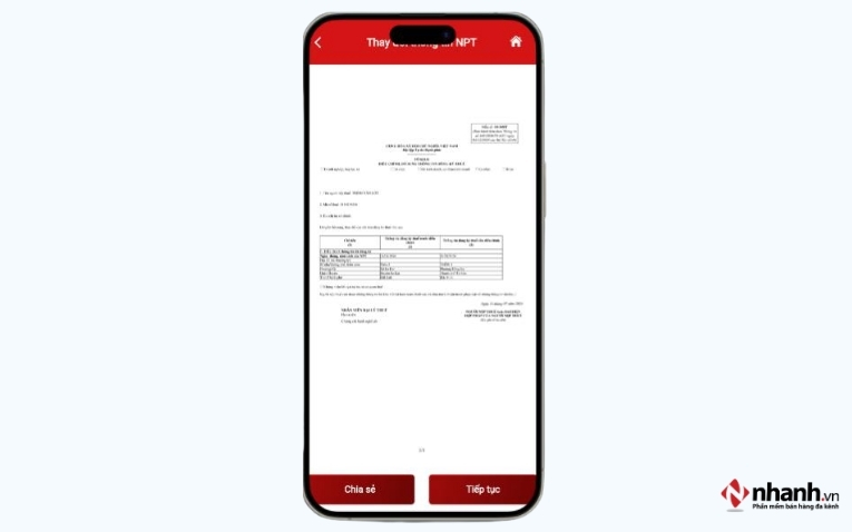 Màn hình "Hoàn thành kê khai"