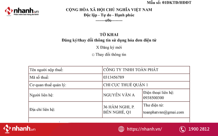 Mẫu 01/ĐKTD-HĐĐT theo Nghị định 70/2025/NĐ-CP