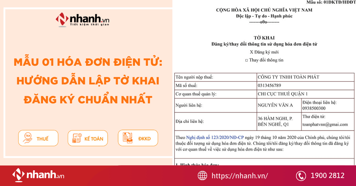 Mẫu 01 hóa đơn điện tử: Hướng dẫn lập tờ khai đăng ký chuẩn nhất