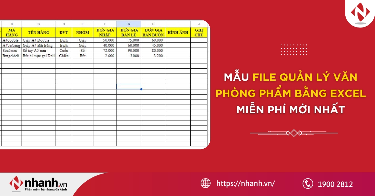 Mẫu file quản lý văn phòng phẩm bằng Excel miễn phí mới nhất 2026