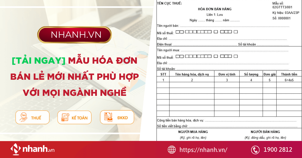 [Tải Ngay] Mẫu hóa đơn bán lẻ mới nhất phù hợp với mọi ngành nghề
