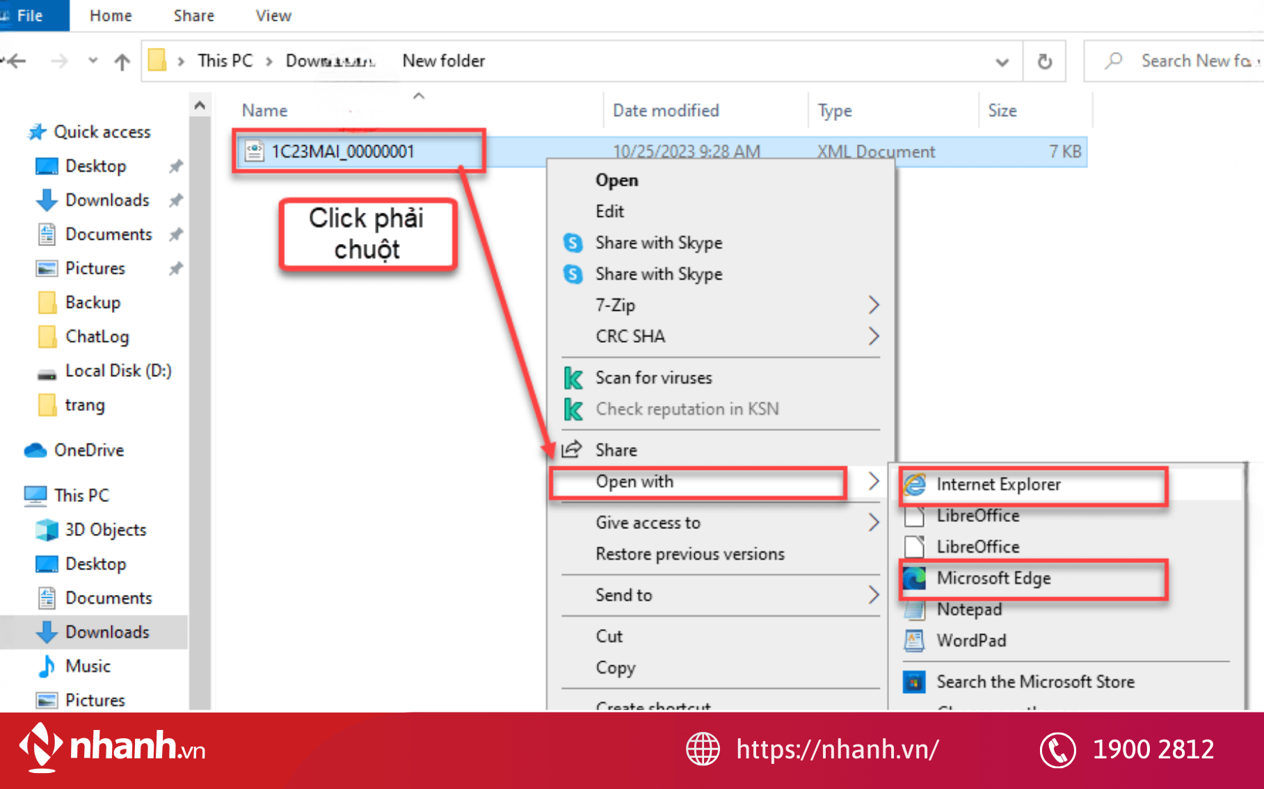 Mở file XML hóa đơn điện tử trực tiếp trên máy tính