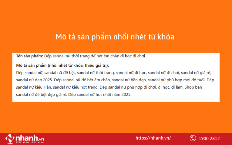 Nhồi nhét từ khóa quá đà, mất tự nhiên